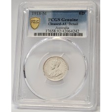 AUSTRALIA 1918 . SIXPENCE . PCGS GENUINE AUSTRALIA 1918 . SIXPENCE . PCGS GENUINE